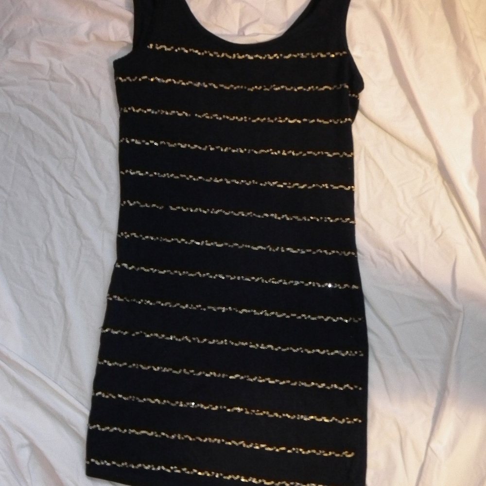 Forever 21 Blue and Gold Tank Mini-Dress